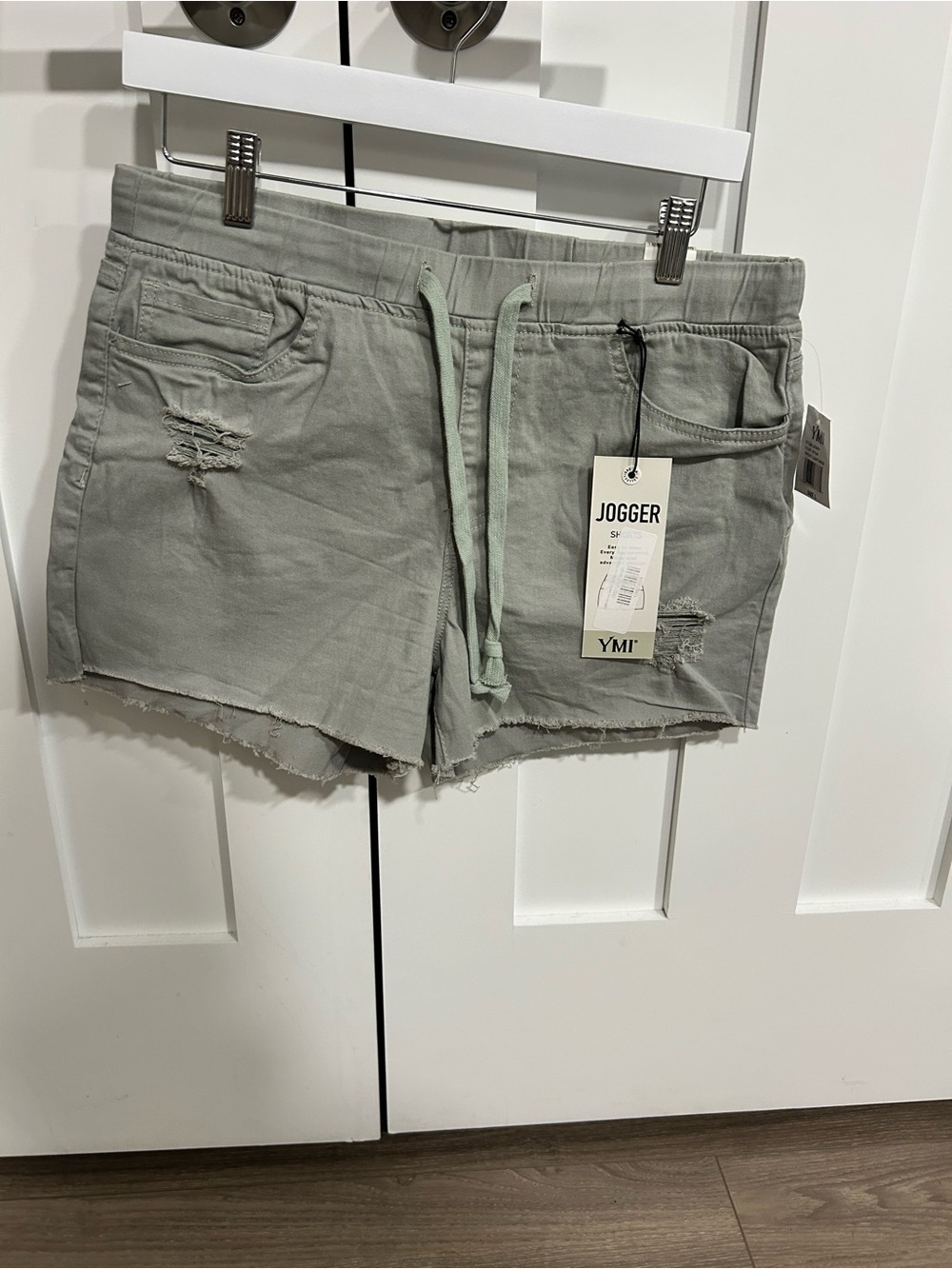 YMI Sage Green Jogger Shorts with Drawstring